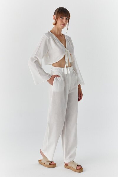 Shopping Shop Rope Tie Suit Ecru