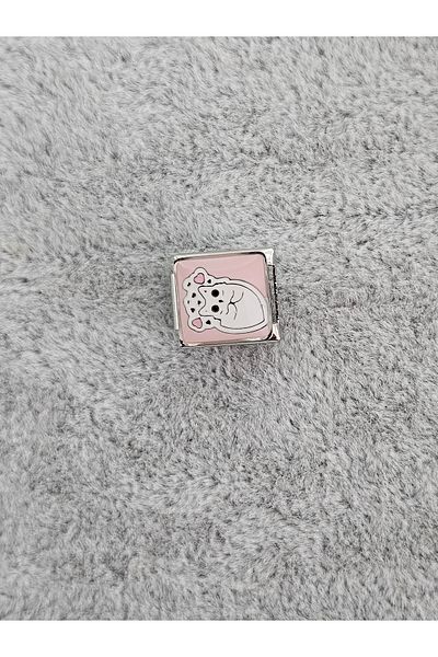 SiestaAccessories Cat Themed - Pink White Cat Italian Bracelet Charm