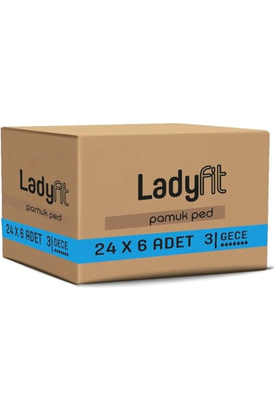 Lady Fit فوط قطنية ليلية 6 عبوات × 24 عبوة (144 قطعة)