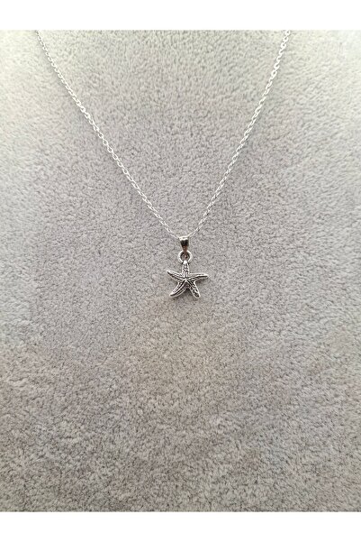 Han Ticarethane Silver Color Starfish Model Necklace