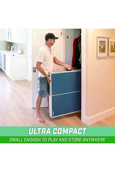 ALBADER مجموعة تنس طاولة متوسطة الحجم - لعبة محمولة للاستخدام الداخلي/الخارجي مع شبكة ومضربين وطاولة تنس