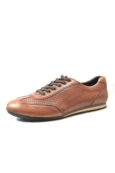 KOMCERO 21Ky.871 Genuine Leather Tan Tied Casual Men's Shoes