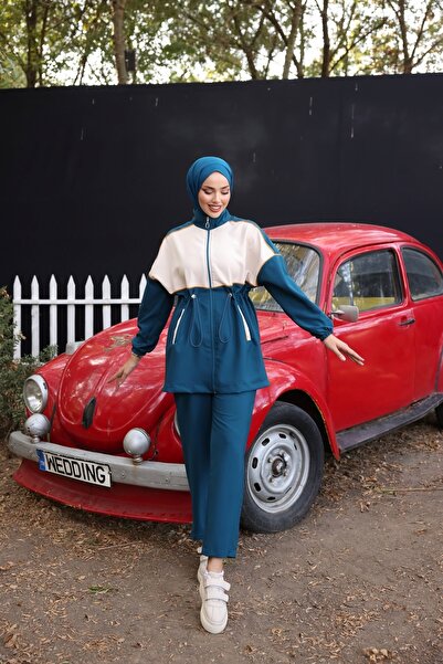 MİMİ Luxury Wear Hijab Tunic Trousers Double Crep Bottom-Top Set