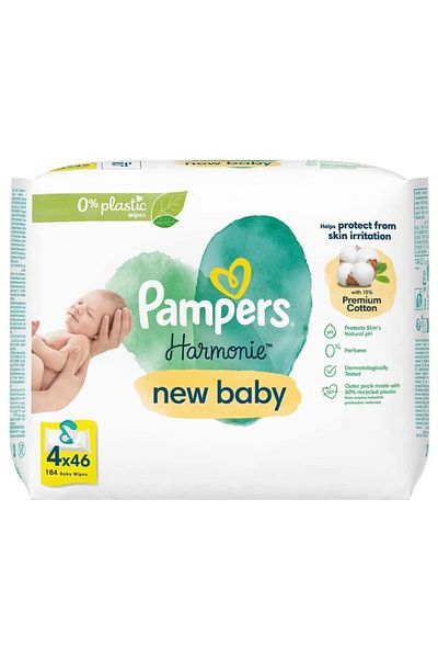 Prima Pampers Harmonie New Baby Nou-născut Prosop umed 4X46 bucăți (184 foi)