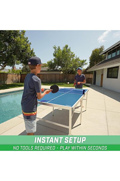 ALBADER مجموعة تنس طاولة متوسطة الحجم - لعبة محمولة للاستخدام الداخلي/الخارجي مع شبكة ومضربين وطاولة تنس