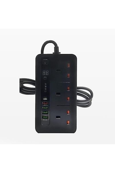 SP SPON Smart Plug 3 Outlet with 4 USB Ports and USB Type-C PD Black