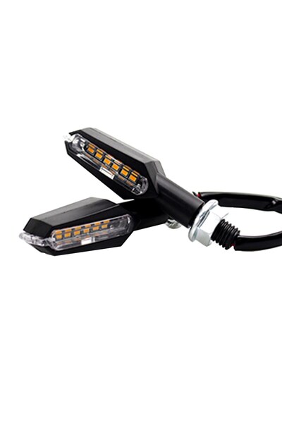 DEKOHOP Motosiklet Led Sinyal Lambası Çift Taraflı Led Sinyal Lamba Seti 2 li