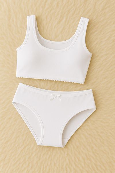 Loule Women's Clothing Thick Strap Cotton Top & 100% Cotton Panties Double Set Ll.237.I291.001