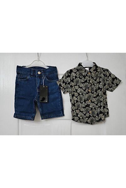 Kids Shirt Denim Shorts Suit