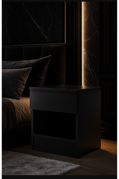 Home ARYA SİYAH GİZLİ BÖLMELİ TEK ÇEKMECELİ KOMODİN