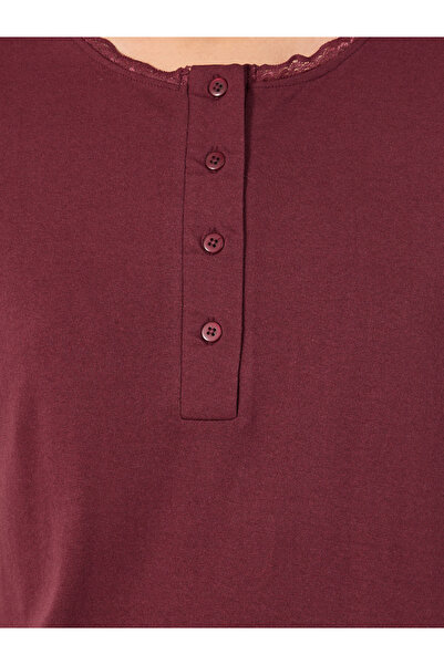 Styli Solid Round Neck Short Sleeve Sleep T-Shirt