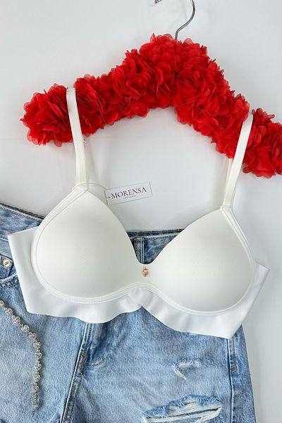 Morensa Laser Cut Underwire Half Supported Bra White