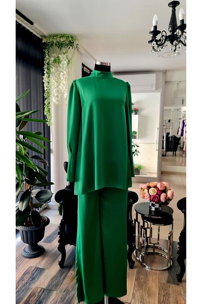 makbuleofficial Green Fabric Hijab Tunic