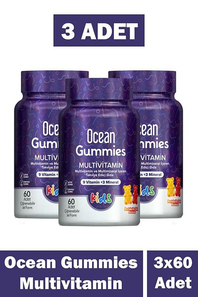 Ocean Gummies Multivitamin Kids 60 Soft Tablets 3 Pieces