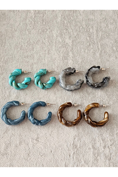 SiestaAccessories Gray Color Acrylic Hoop Earrings