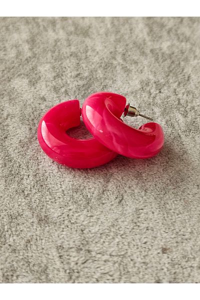 SiestaAccessories Dark Pink Color Acrylic Hoop Earrings