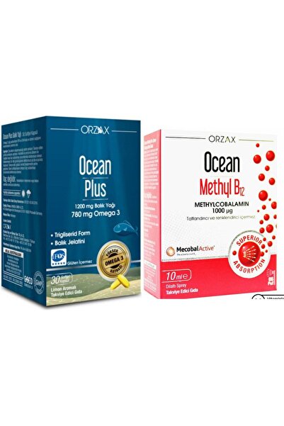 Ocean Plus Omega 3 1200 Mg 30 Kapsül + Methyl B12 1000µg Sprey 10 Ml
