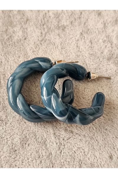 SiestaAccessories Blue Color Acrylic Twist Hoop Earrings