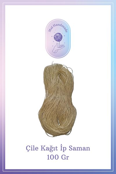 Mai Handmade Hobby ve Örgü Evi Σχοινί Πλεξούδα Χαρτί 100 γραμμάρια Φυσικό Χαρτί Σχοινί – Χειροποίητο Διακοσμητικό Σχοινί Πλεξούδας και Συσκευασίας