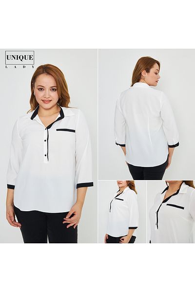 UNIQUE LADY Stylish Blouse with Pocket Flap