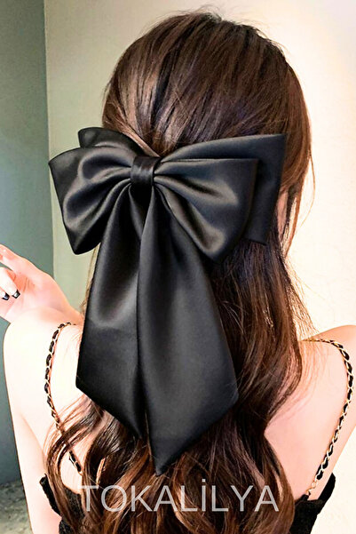 TOKALİLYA Kadın Saten Fiyonk Lüx Otomatik Klips Toka