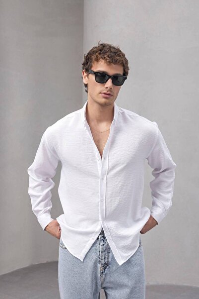 tetramoda Πουκάμισο με κανονική εφαρμογή από ύφασμα Crinkle