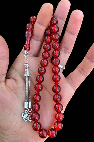 renery Çay Fosilli Toz Kehribar Tesbih Hediyelik Ahşap Kutulu Kehribar Tespih