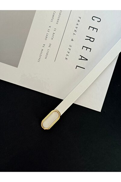 TABA BUTİK Curea subțire pentru femei cu detaliu de cataramă aurie