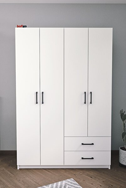 Dizayntek 4 KAPAKLI 2 ÇEKMECELİ MDF ELBİSE DOLABI