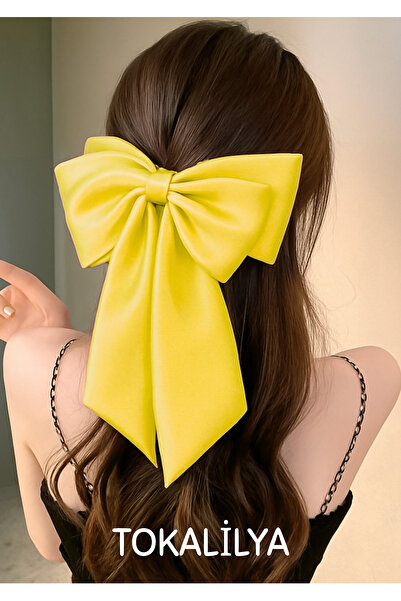 TOKALİLYA Kadın Saten Fiyonk Lüx Otomatik Klips Toka