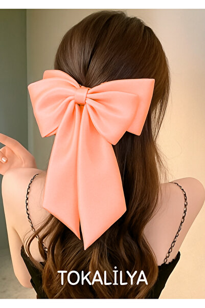 TOKALİLYA Kadın Saten Fiyonk Lüx Otomatik Klips Toka