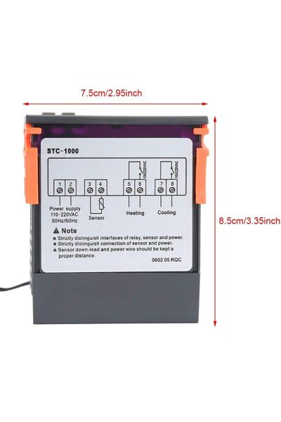 EcoFast STC-1000 220V Dijital Termostat, STC-1000 Dijital Sıcaklık Kontrol Cihazı -50~99 ℃