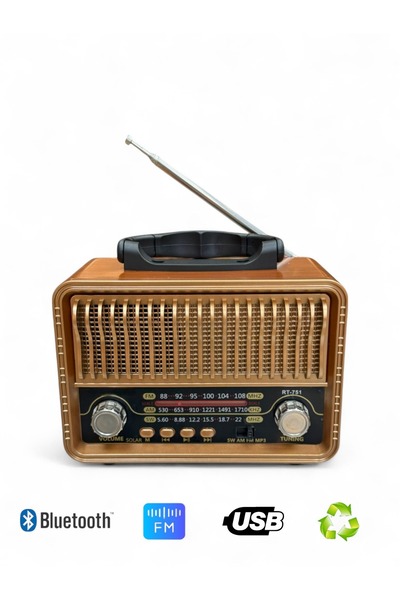 ROYALTREND Nostaljik Trend Radyo,Bluetooth Özellikli Eskitme Nostalji Radyo