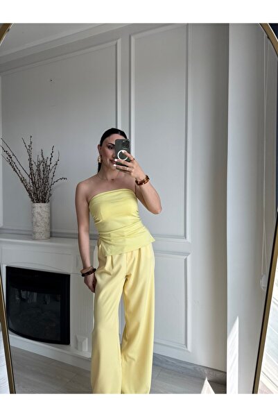 MSY KADIN SARIİ PALAZZO PANTALON