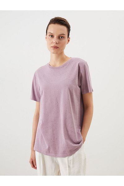 LC Waikiki New Season Crew Neck Stone Women's T-Shirt - S5Pu44Z8