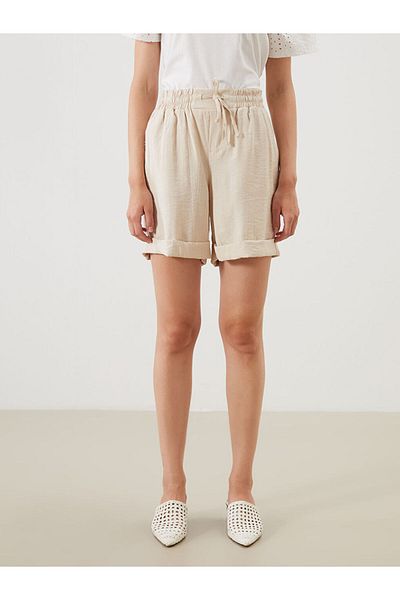 LC Waikiki Lcw Women's Shorts with Elastic Waistband and Texture Fast Fashion
