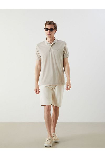 LC Waikiki Beige Polo Neck Men's T-Shirt