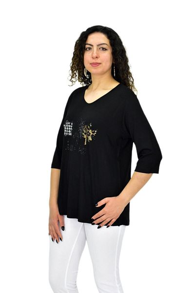 Caftan Women's Short Sleeve Stone Blouse Bgl-St04711