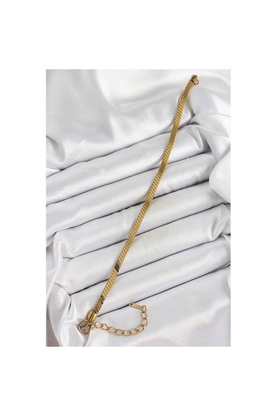 Skygo 316L Steel Gold Color Flat Chain Model Women's Bracelet - Tj-Bb7086