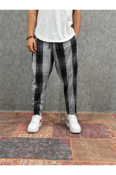FıttingRoom Patterned Baggy Trousers with Elastic Waist