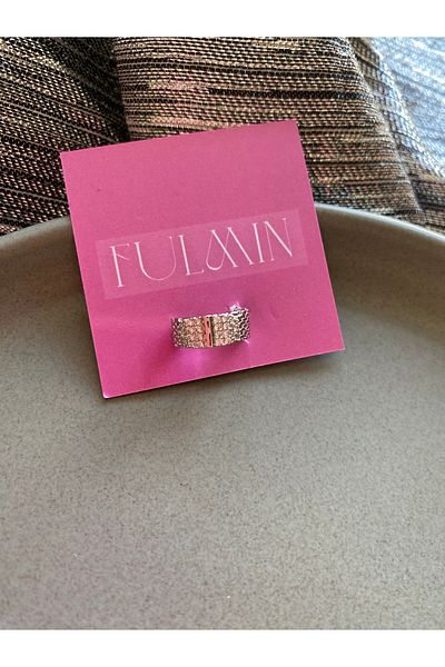 Fulmin Steel Cartilage Earring with Diamonds in Gold Color