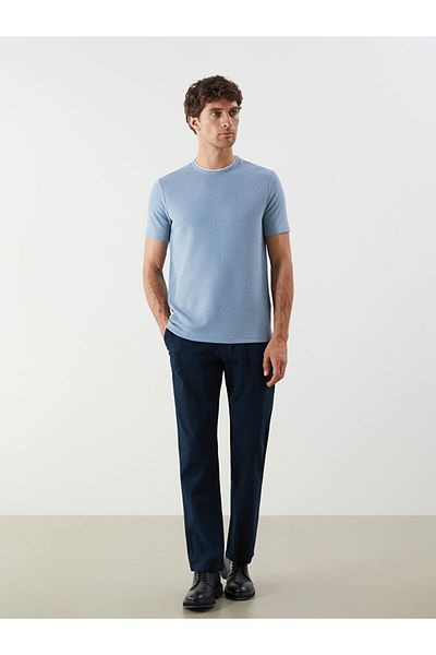 LC Waikiki Blue Crew Neck Plain Men's T-Shirt