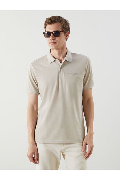 LC Waikiki Beige Polo Neck Men's T-Shirt