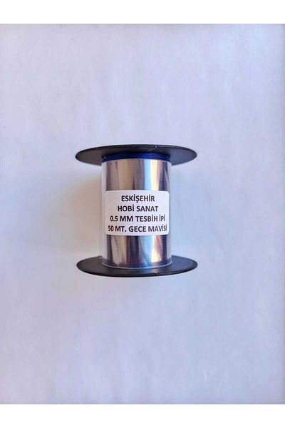 Eskişehir hobi sanat 0,5 mm 50 μέτρα κορδόνι ροζάριο Midnight Blue Χρώμα