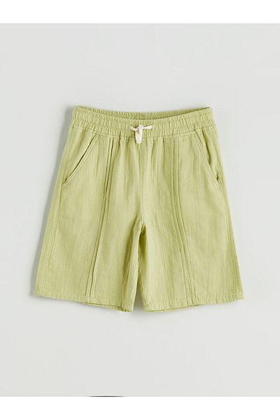 LC Waikiki Green Elastic Waist Muslin Boy Shorts