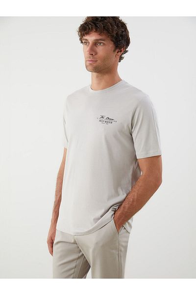 LC Waikiki New Season Crew Neck εμπριμέ χτενισμένο βαμβακερό ανδρικό Tisort - S5QT84Z8
