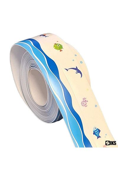 SIKS Bandă adezivă anti-stropire, rezistentă, ușor de curățat, 3,2 m, animale marine
