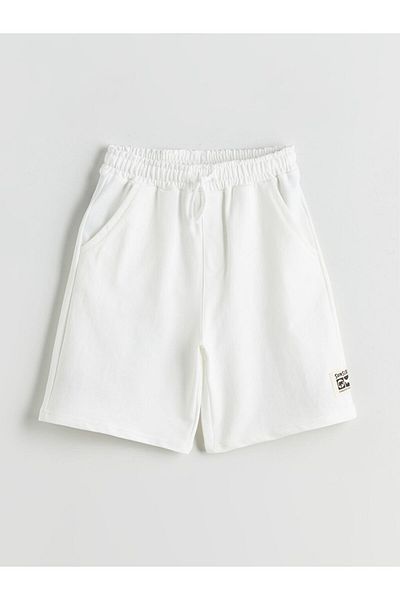 LC Waikiki Ecru Elastic Waist Boy's Shorts