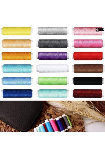 SIKS Tip kit de cusut: Trusă de croitorie pentru călătorie, ace de cusut, ace cu broderie, foarfece și accesorii, negru
