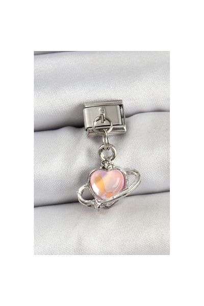 Skygo 316L Steel Dangle Heart Model Silver Color Nomination Charm - Tj-Bc1457